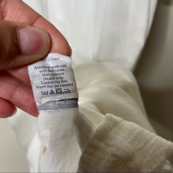 J Crew Short Sleeve Cotton White Dress Cover Up S - Picture 5 of 7